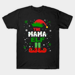 Mama Elf Christmas Funny Family Pajama Matching Xmas T-Shirt